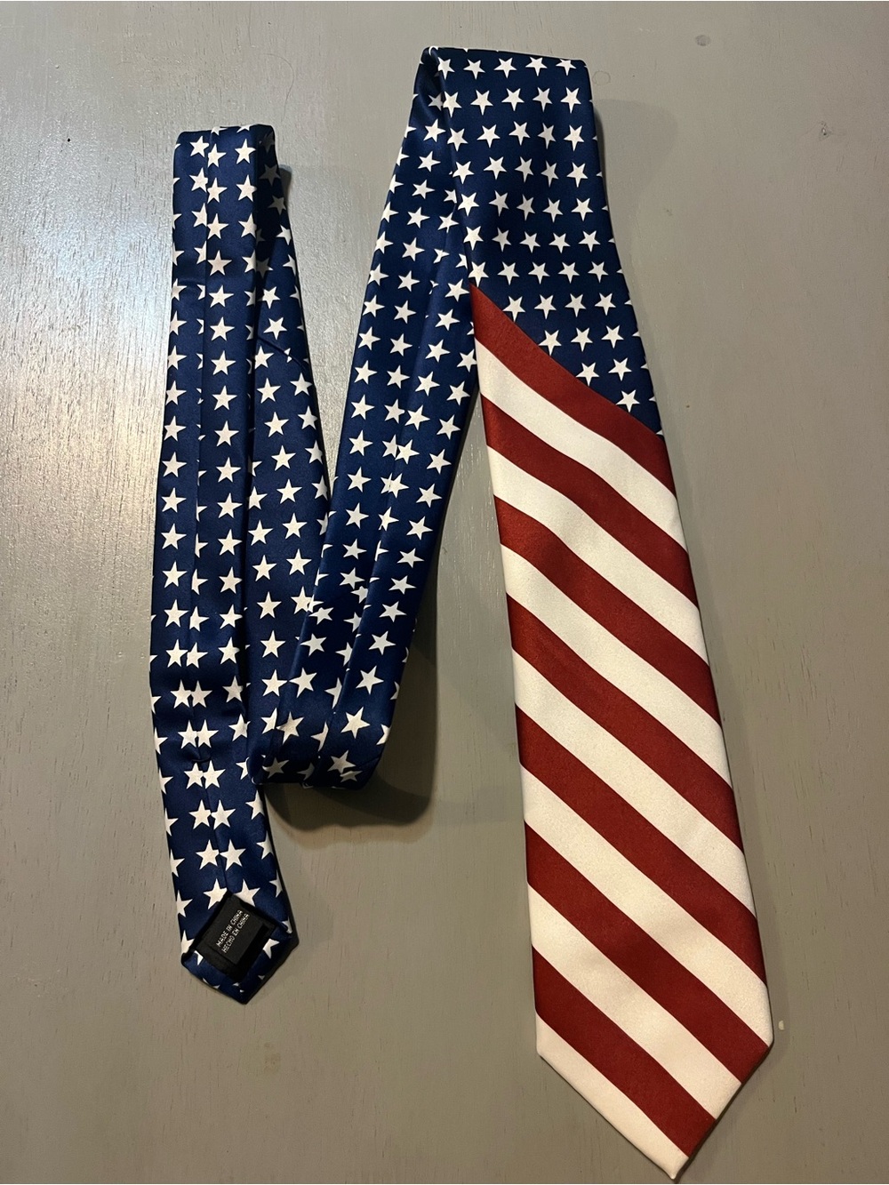 Tie Tales Patriotic Stars Stripes Necktie American Flag Red White Blue 3.25"